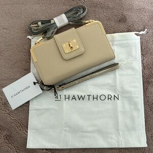 41 Hawthorn Cream & Gold Convertible Leather Crossbody - Wallet - Wristlet NWT